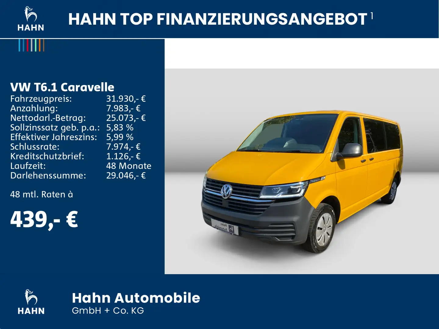 Volkswagen T6.1 Caravelle 2.0TDI Trendline lang AHK Climatr Gelb - 2