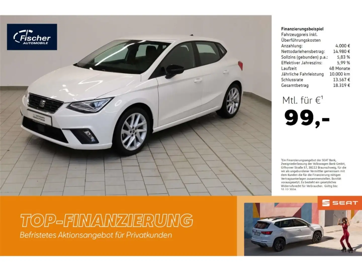 SEAT Ibiza 1.0 TSI FR Weiß - 1