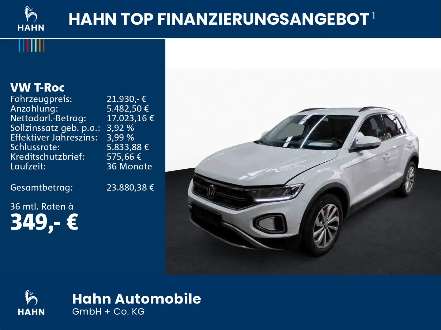 Volkswagen T-Roc 2.0TDI DSG Life ACC Navi LED CAM Sitzhzg Blanc - 2