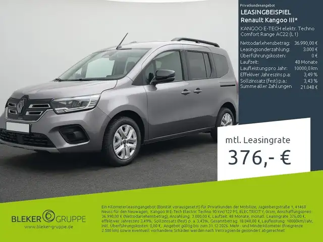 Renault Kangoo Z.E. elektr. Techno Comfort Range AC22 (L1)