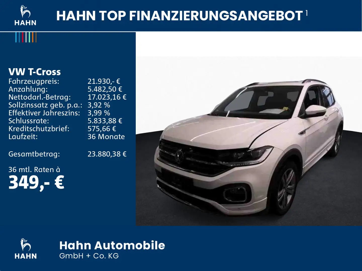 Volkswagen T-Cross 1.0TSI DSG Life R-Line LED Nav ACC Sitzh Weiß - 2