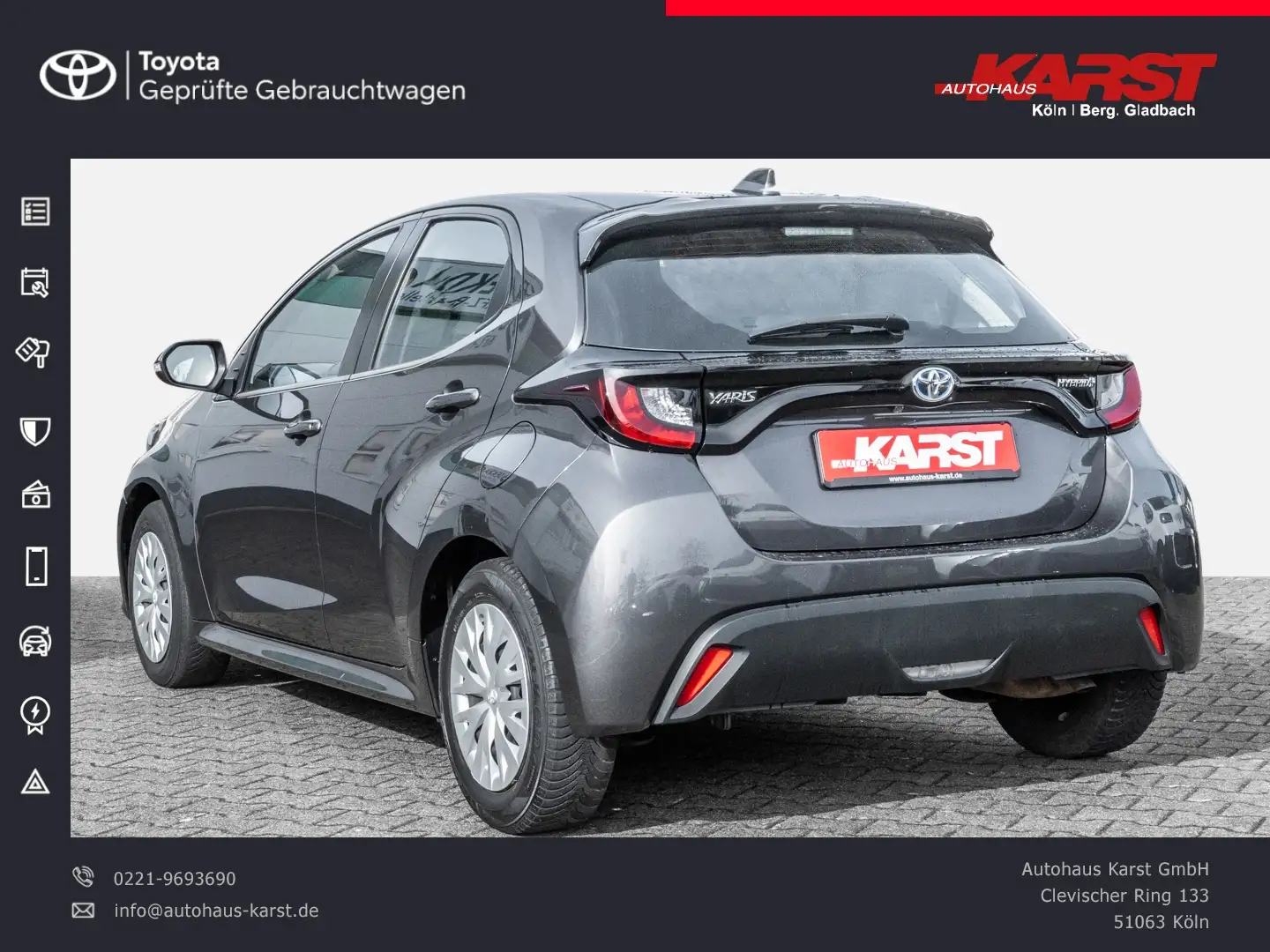 Toyota Yaris 1,5 Hybrid Business Edition SHZ, *SOFORT* Grijs - 2