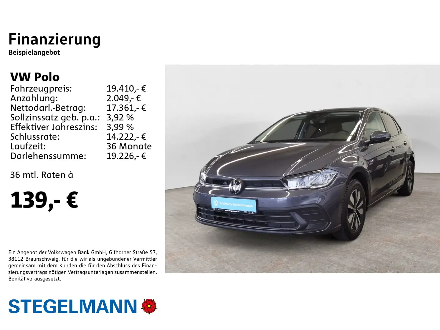 Volkswagen Polo VI 1.0 TSI Move *LED*Navi*Sitzheizung* Grau - 2