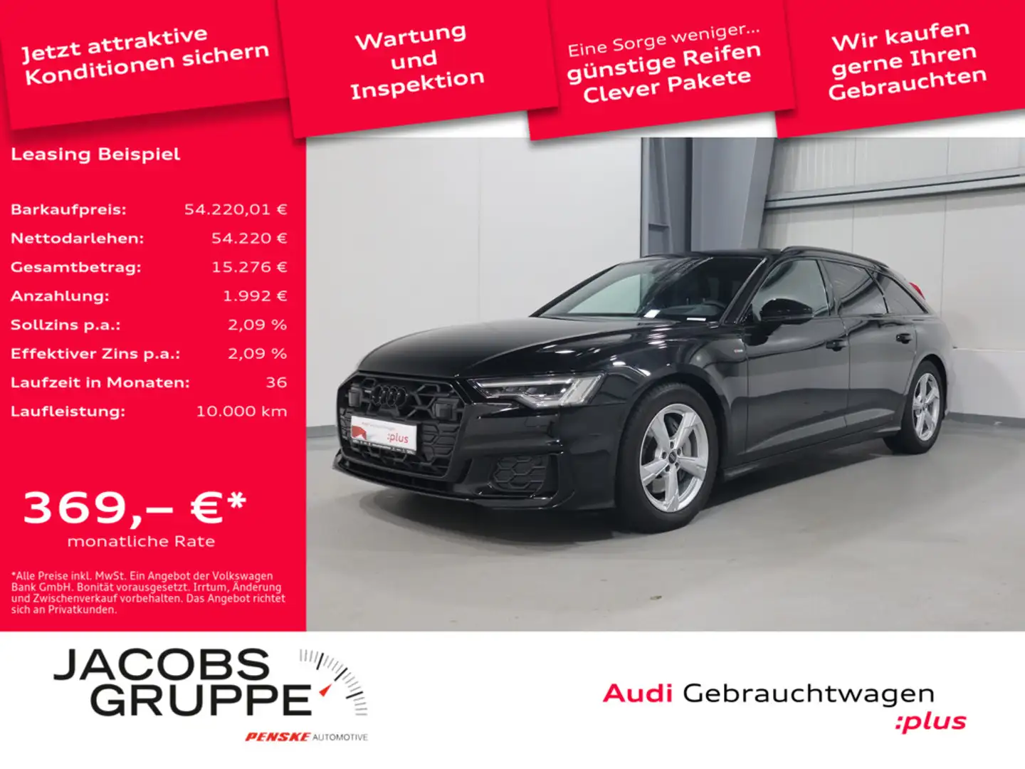 Audi A6 Avant 50 TDI quattro S line Pano*Matrix*TopView * Schwarz - 1