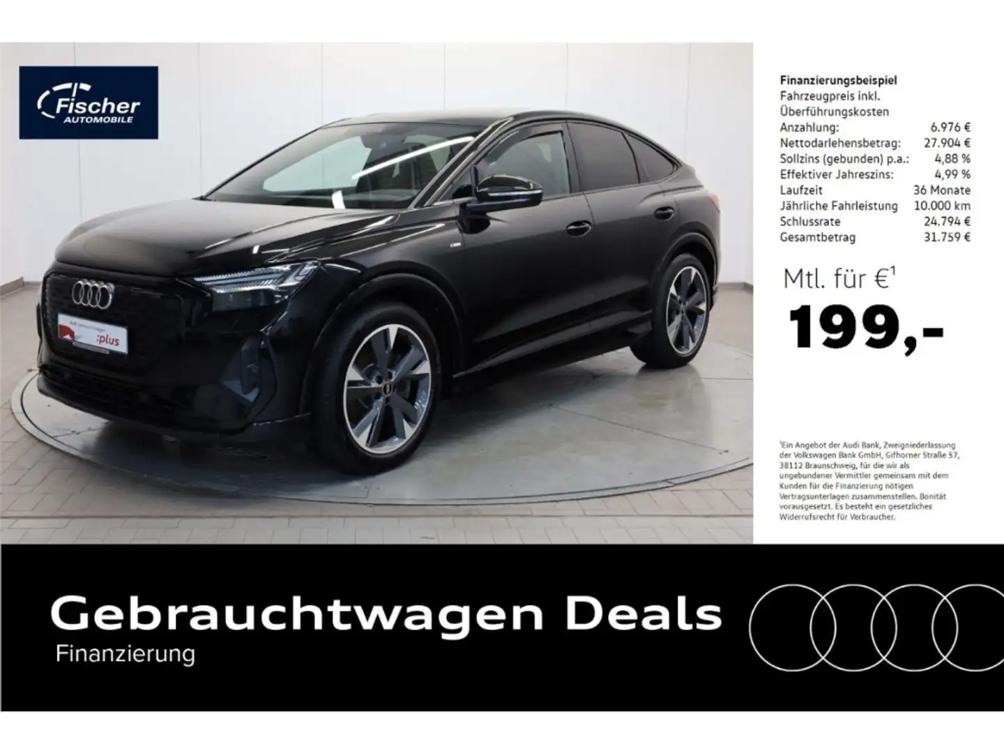 Audi Q4 e-tron Sportback 50 quattro S line Schwarz - 1