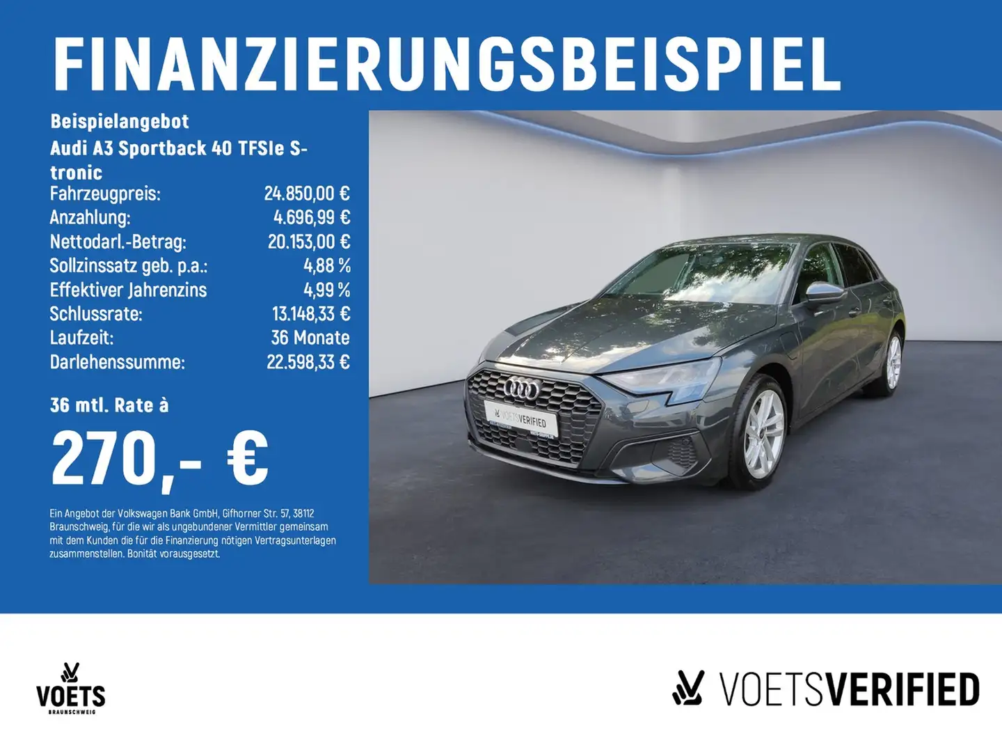 Audi A3 Sportback 40 TFSIe S-tronic AHK+RFK+SHZ+KLIMA Grau - 2