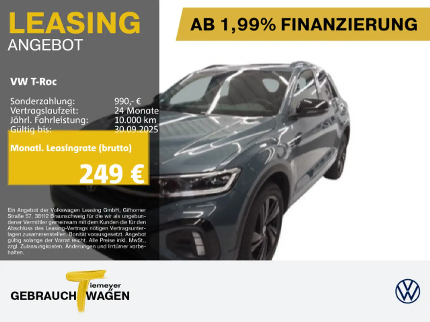 Volkswagen T-Roc 2.0 TDI DSG R-LINE BLACKSTYLE MATRIX PANO Blau - 1