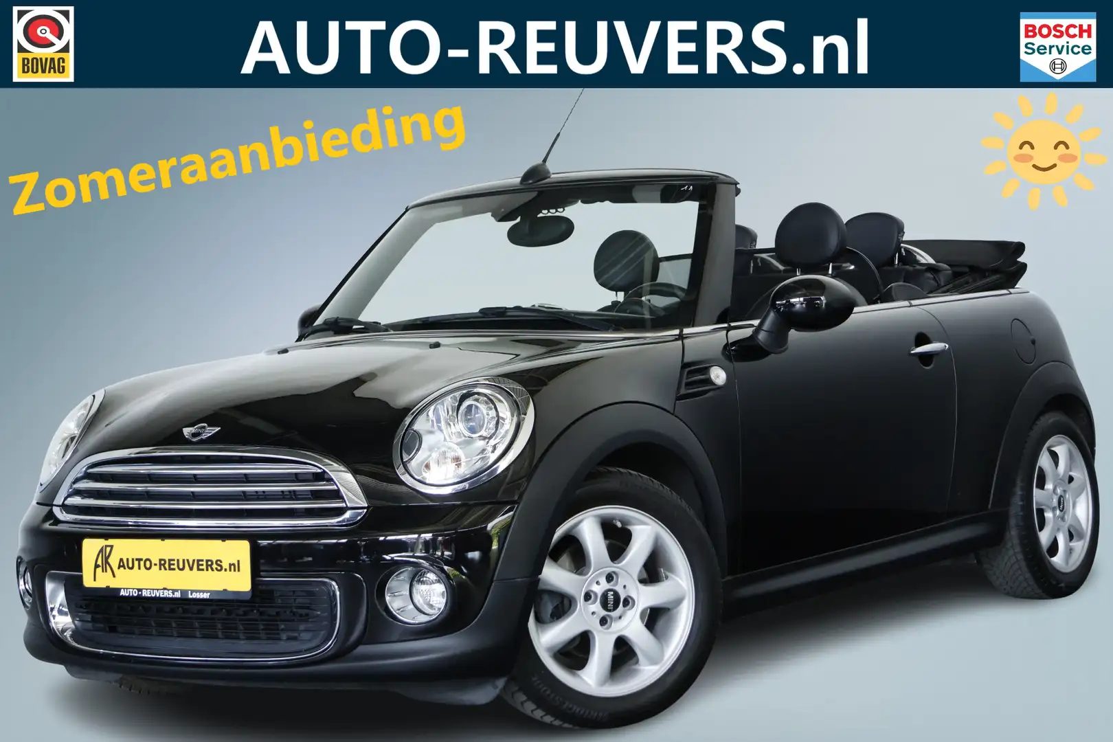 MINI Cooper Cabrio Mini 1.6 Chili / Bi-Xenon / Leder / Navi / Opendak Zwart - 1