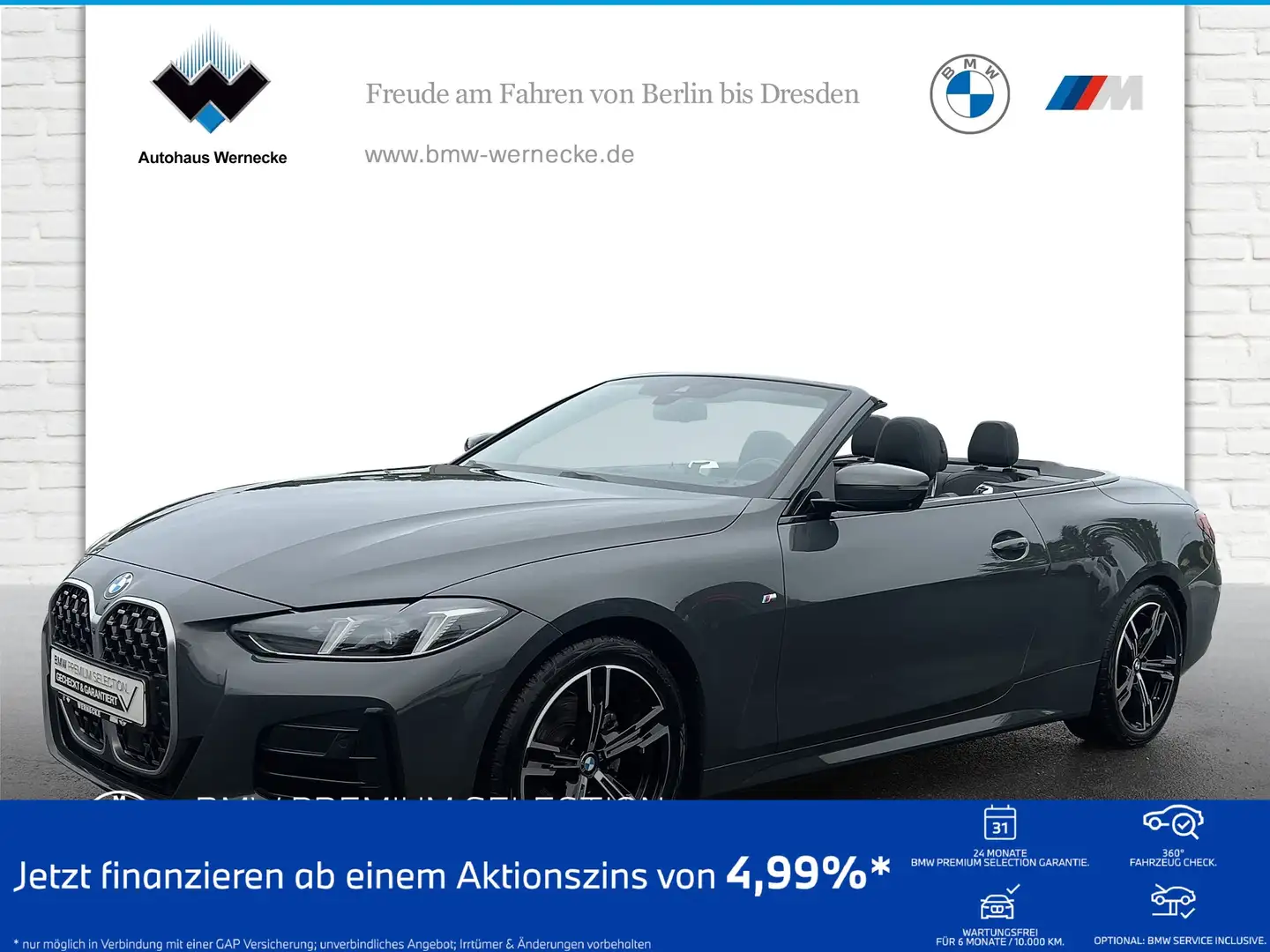 BMW 420 d Cabrio M Sportpaket DAB Komfortzg. Shz Grijs - 1