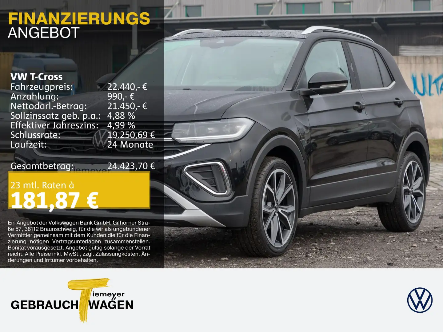 Volkswagen T-Cross 1.0 TSI DSG STYLE IQ.DRIVE IQ.LIGHT KAME Schwarz - 1
