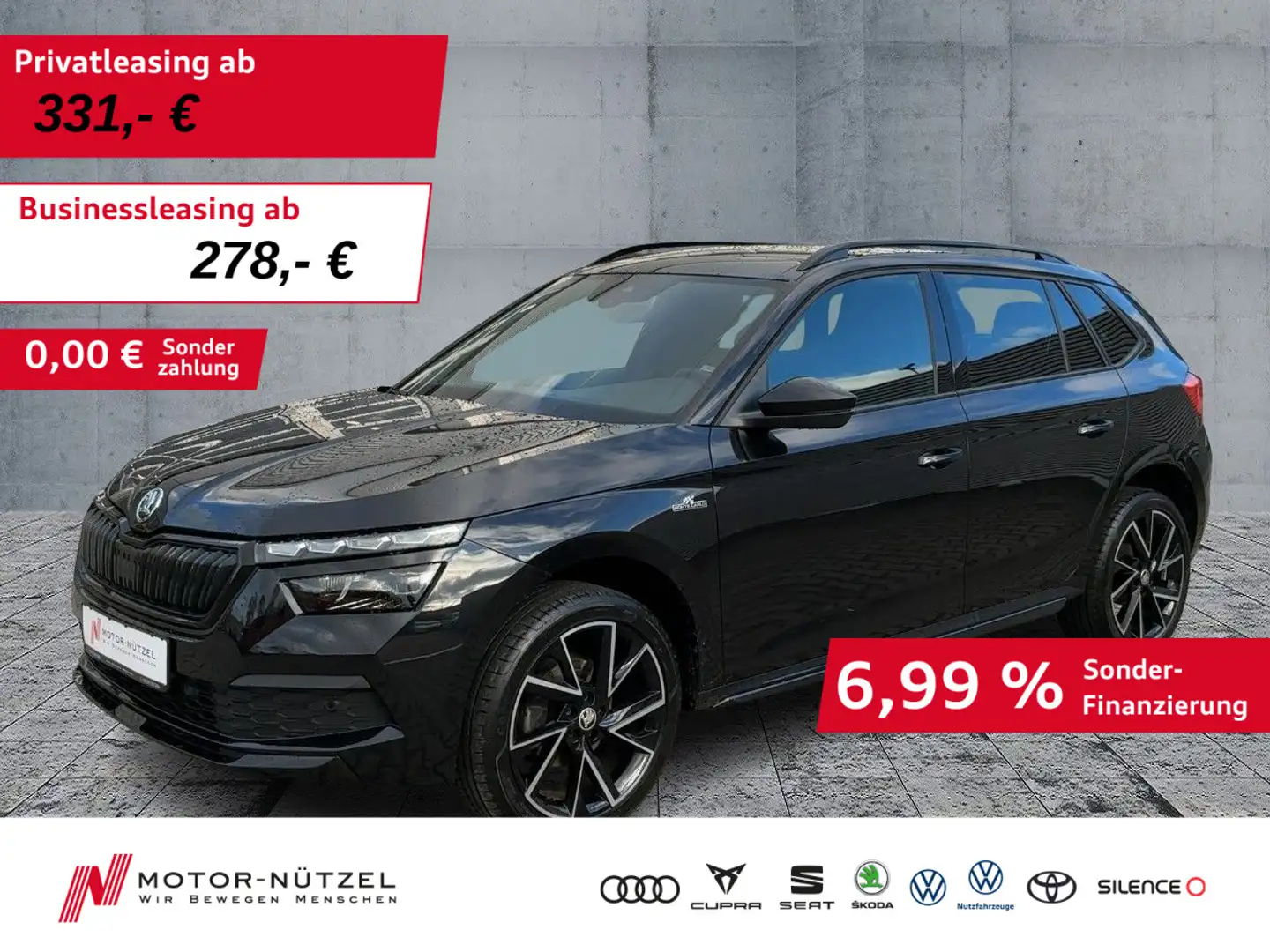 Skoda Kamiq 1.0 TSI DSG MONTE CARLO LED+APP+PANO+SHZ Schwarz - 1