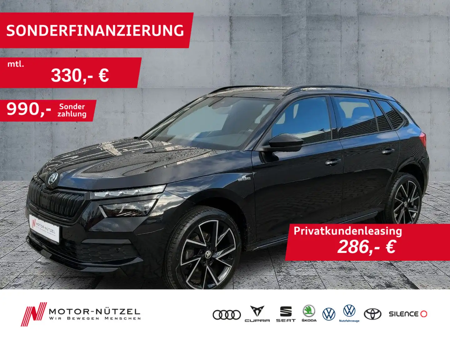 Skoda Kamiq 1.0 TSI DSG MONTE CARLO LED+APP+PANO+SHZ Schwarz - 1