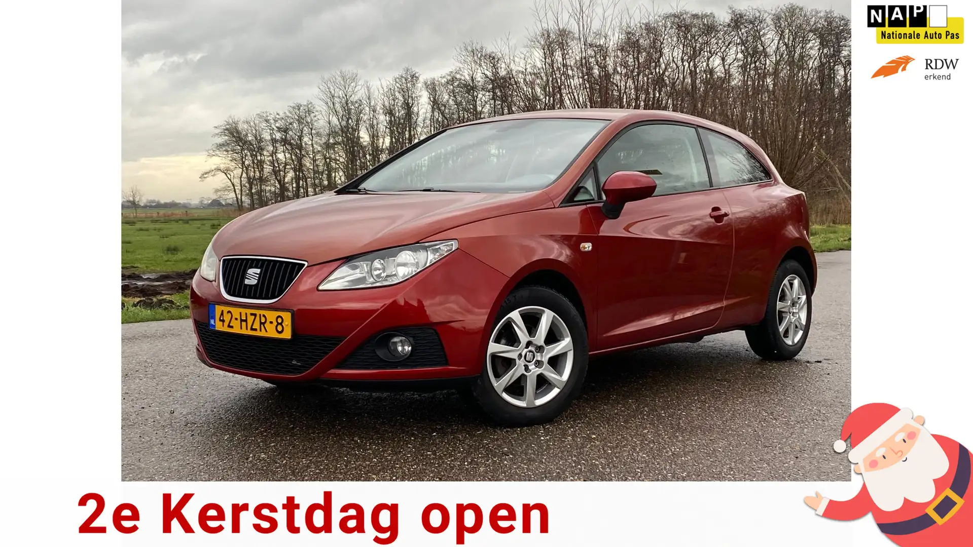 SEAT Ibiza SC 1.4 Stylance 3DRD AIRCO 29,900KM NAP PDC GOED O Rood - 1