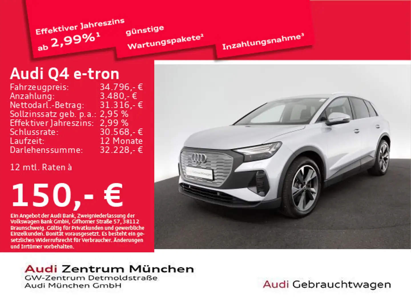 Audi Q4 e-tron 40 S line SONOS/AHK/Navi/Matrix Argent - 1