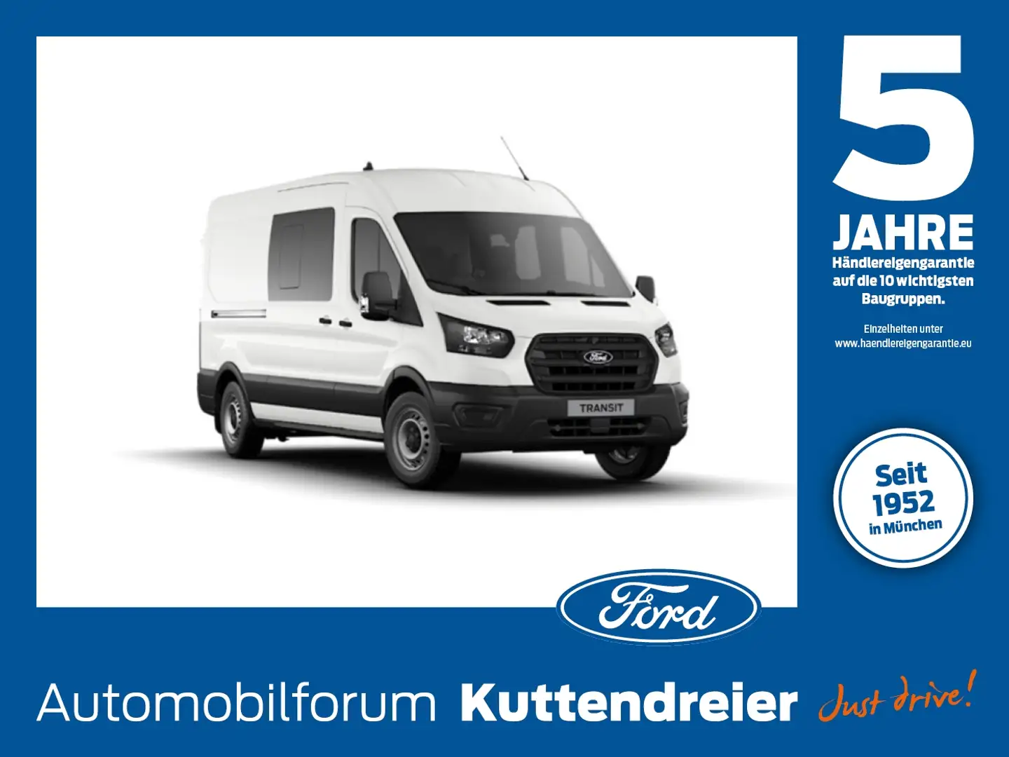 Ford Transit Kasten DoKa Trend 350 L3 SHZ*PDC*SYNC 4 Bianco - 1