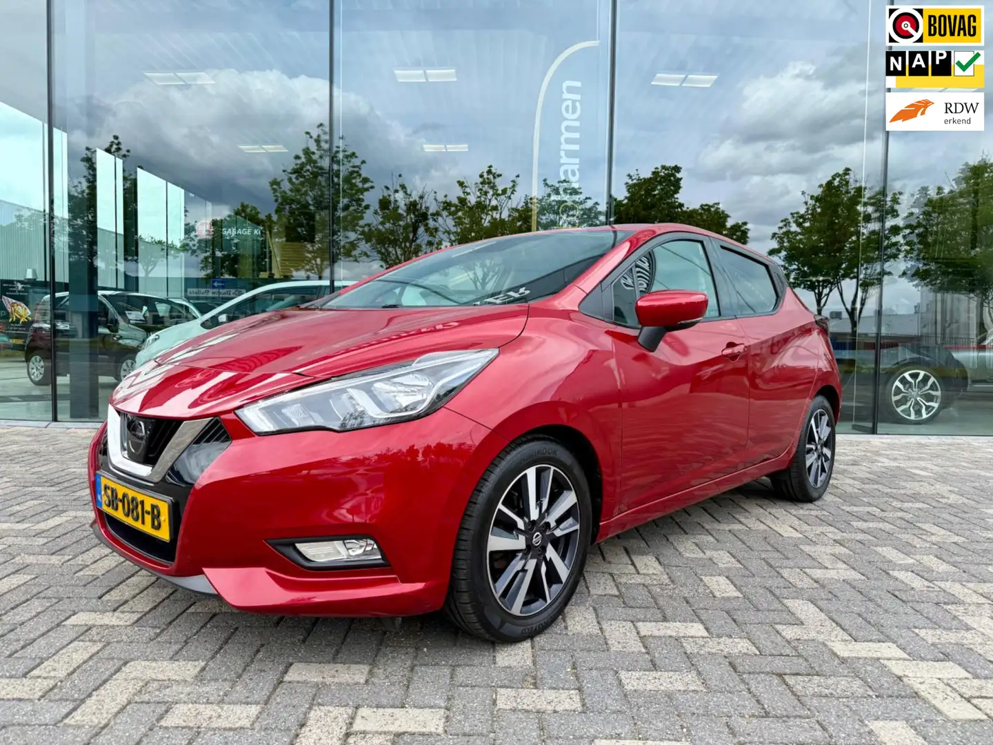 Nissan Micra 0.9 IG-T N-Connecta 90pk NAP, Navi, Camera, USB Rood - 1