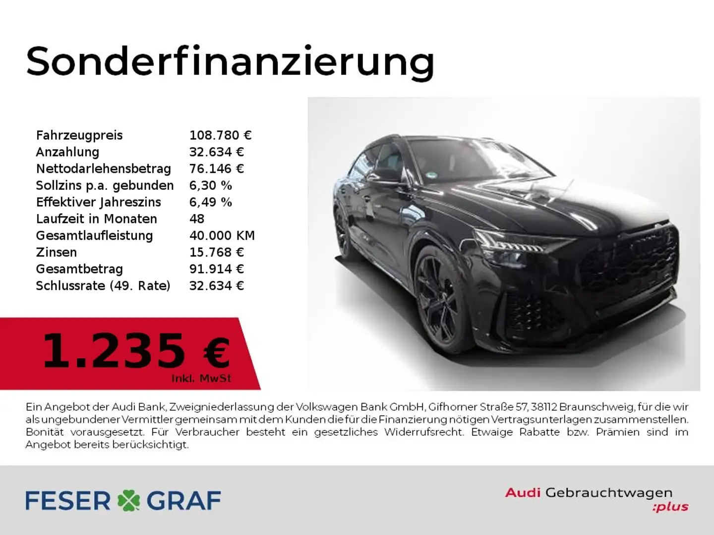 Audi RS Q8 Keramik,Pano,Standhzg,HUD,DynamikP+ Schwarz - 1