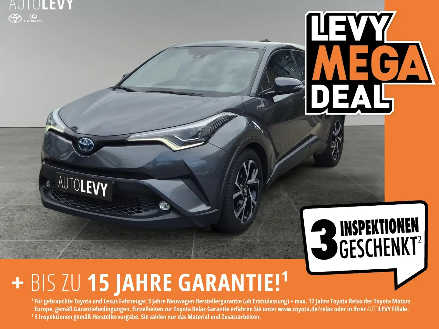 Toyota C-HR 1.8 Team D *KLIMA*NAVI*AHK*LED*ACC*PDC*SHZ* Grijs - 1