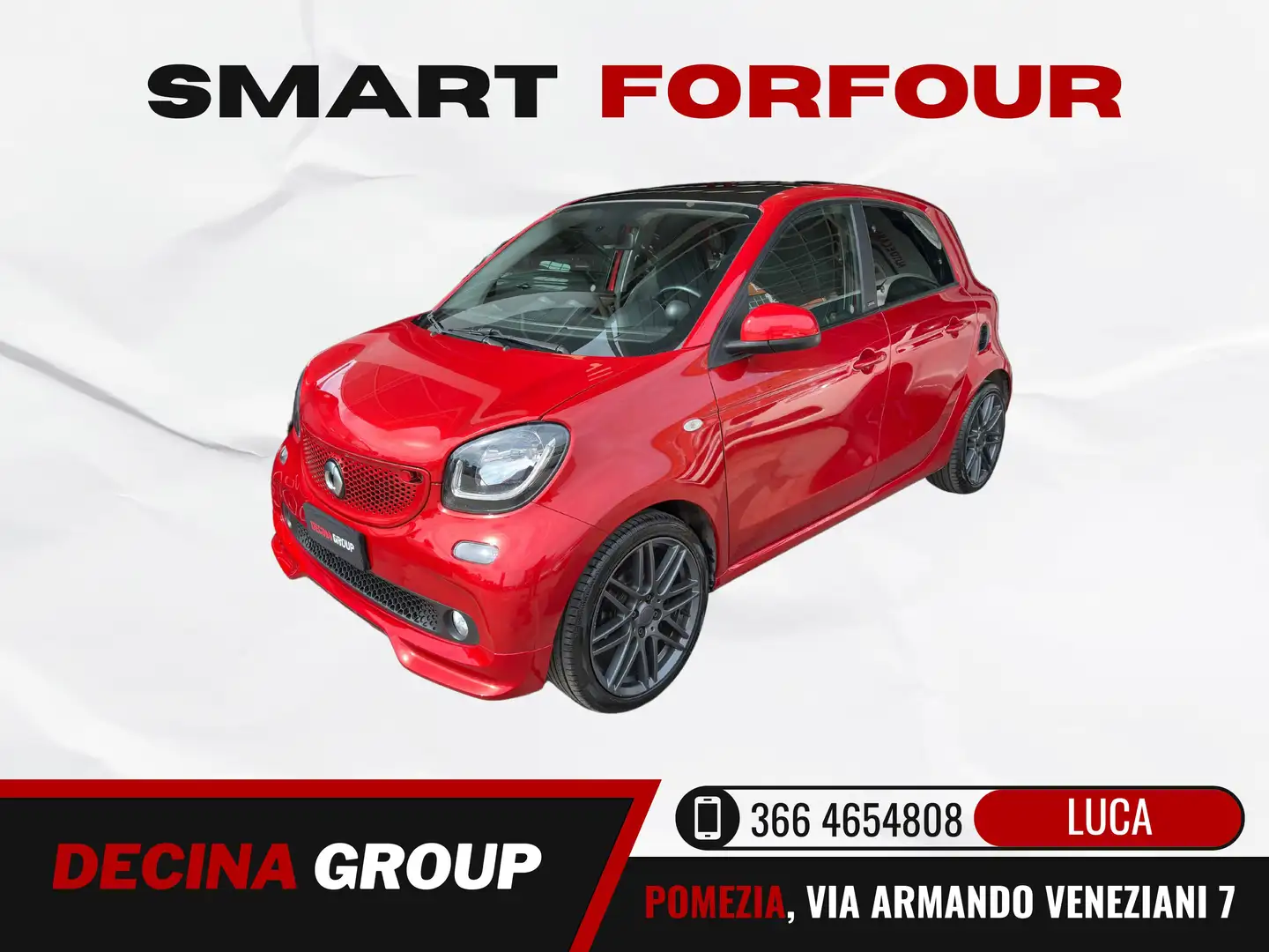 smart forFour 0.9 Turbo Brabus Style 90cv twinamic PREZZO REALE Rosso - 1