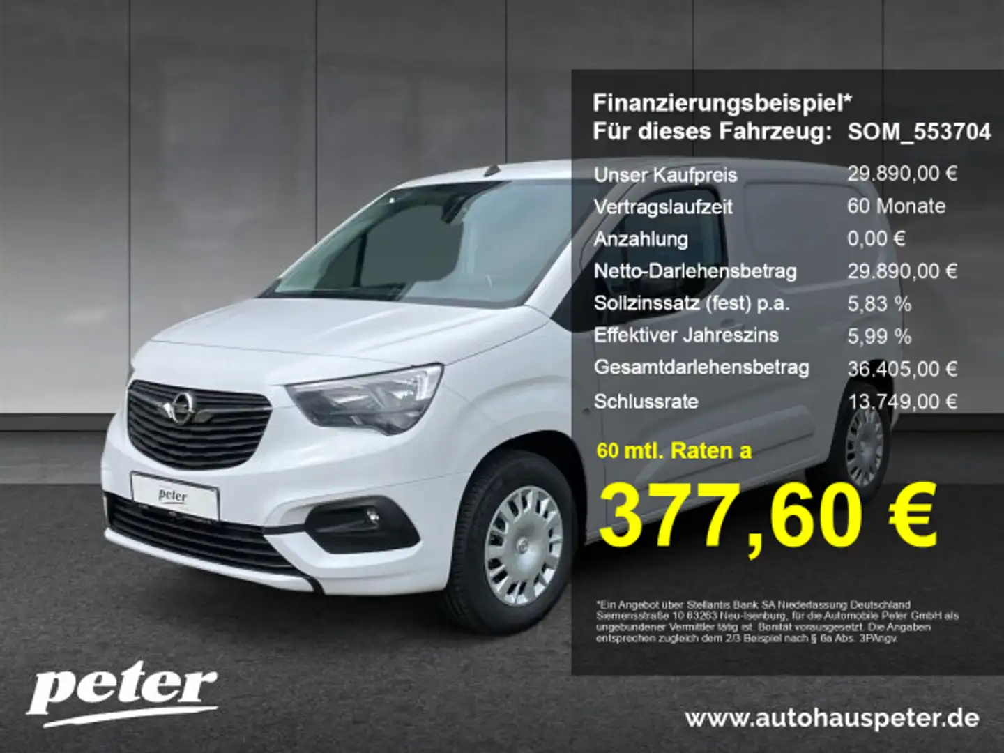 Opel Combo-e Cargo Edition L1 H1 Navi Klima PDC Klima Blanc - 1
