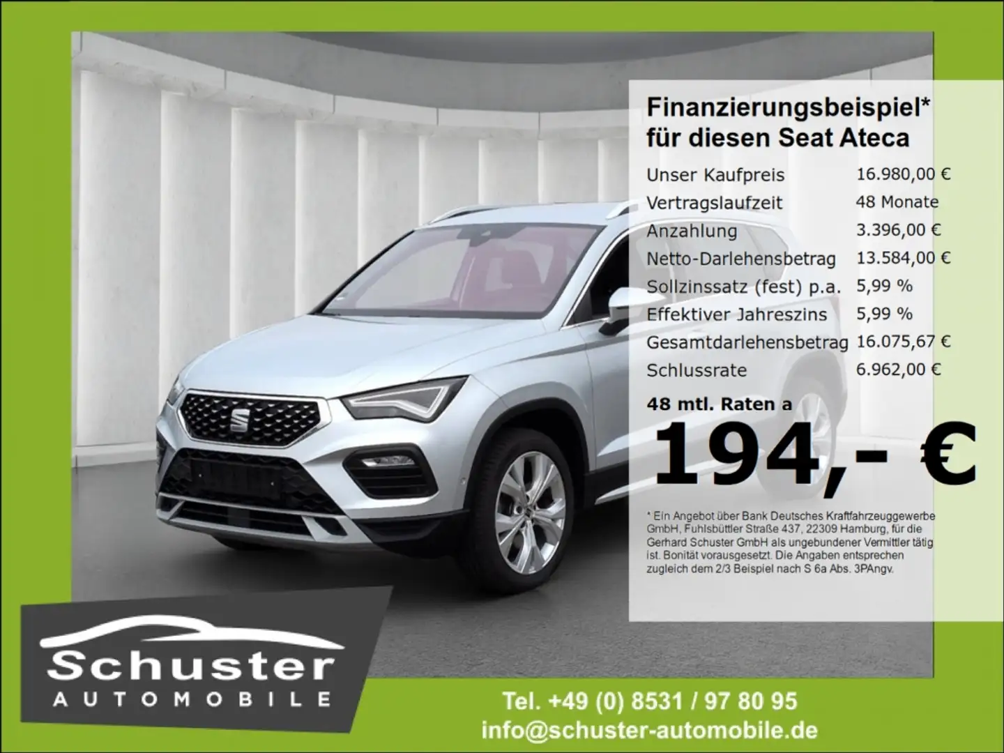 SEAT Ateca Xperience 2.0TDI*AHK LED ACC R-Kam Navi Silber - 1