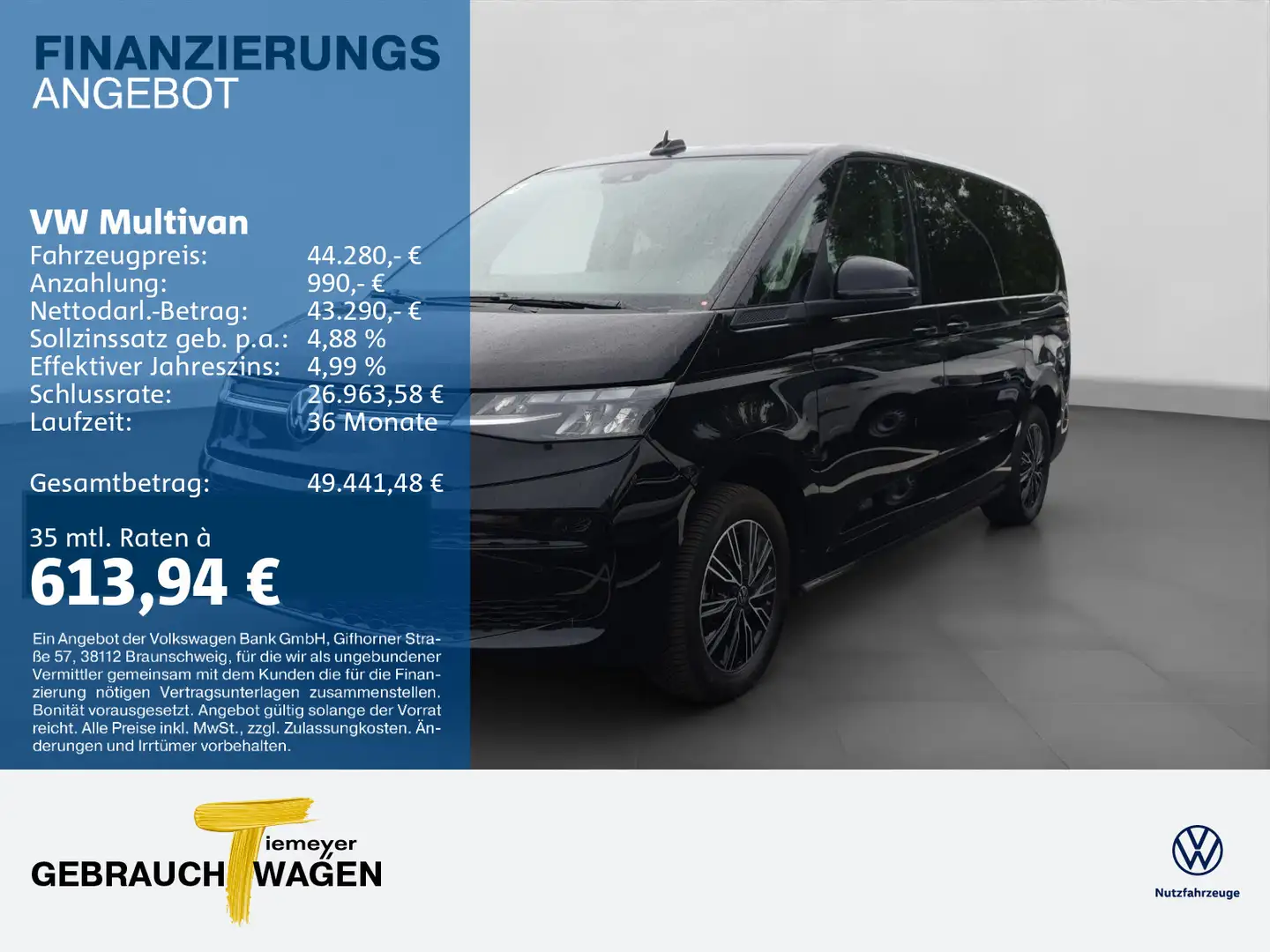 Volkswagen T7 Multivan T7 Multivan 2.0 TDI DSG 7-SITZER AHK KAMERA Schwarz - 1