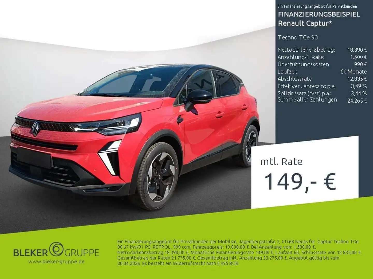 Renault Captur Techno TCe 90 Rot - 1