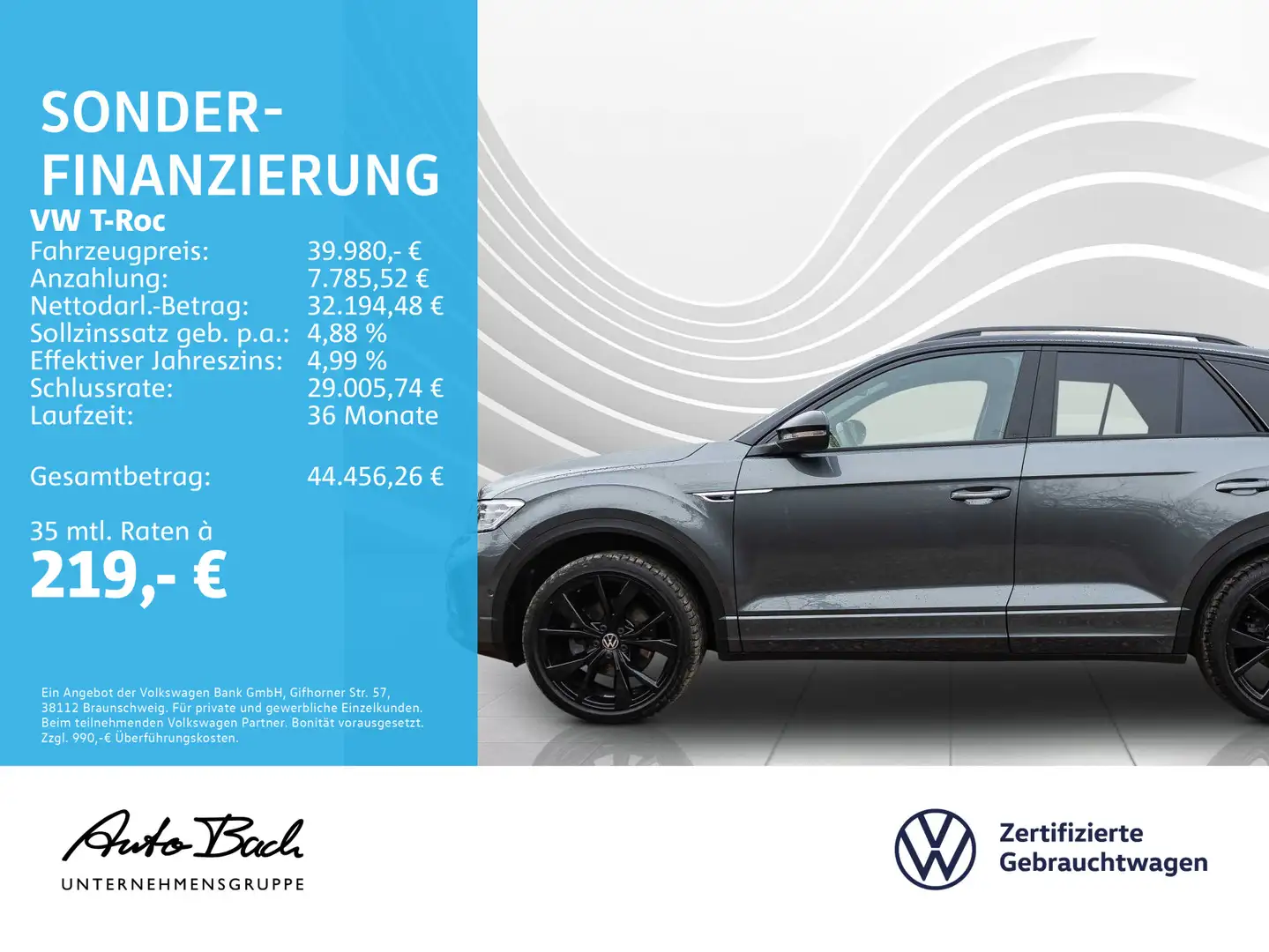 Volkswagen T-Roc 2.0 TSI "R-Line" 4M DSG Navi LED Standhzg Grau - 2