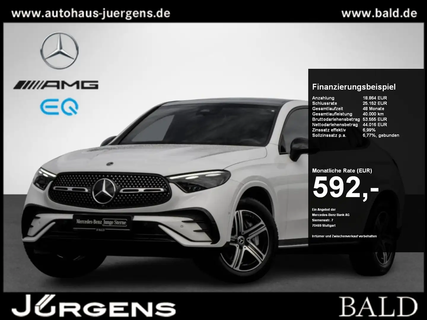 Mercedes-Benz GLC 220 d 4M Coupé AMG-Sport/360/Pano/AHK/Night Blanc - 1