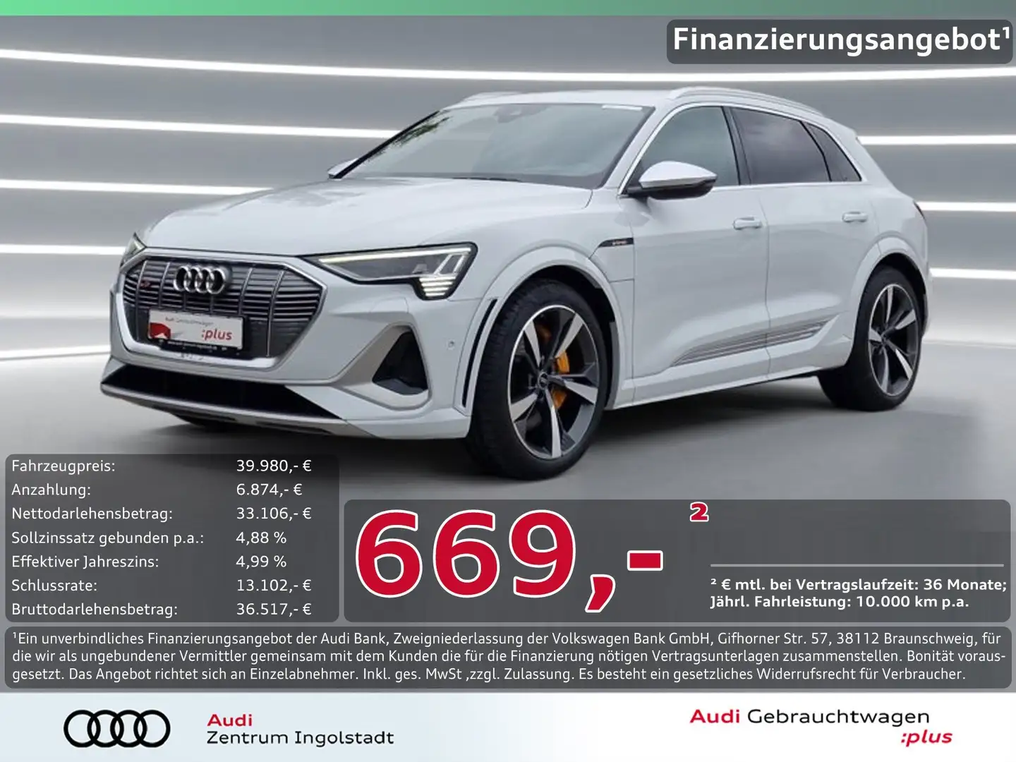 Audi e-tron S MATRIX S-Sitze AHK ACC HuD B&O Kam. 21" Weiß - 1