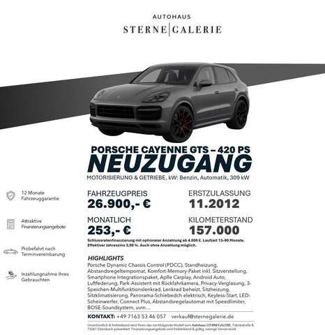 Imagine Porsche Cayenne GTS ACC/NAVI/MEMORY/LENKRADHEIZ/RÜCKFAHR