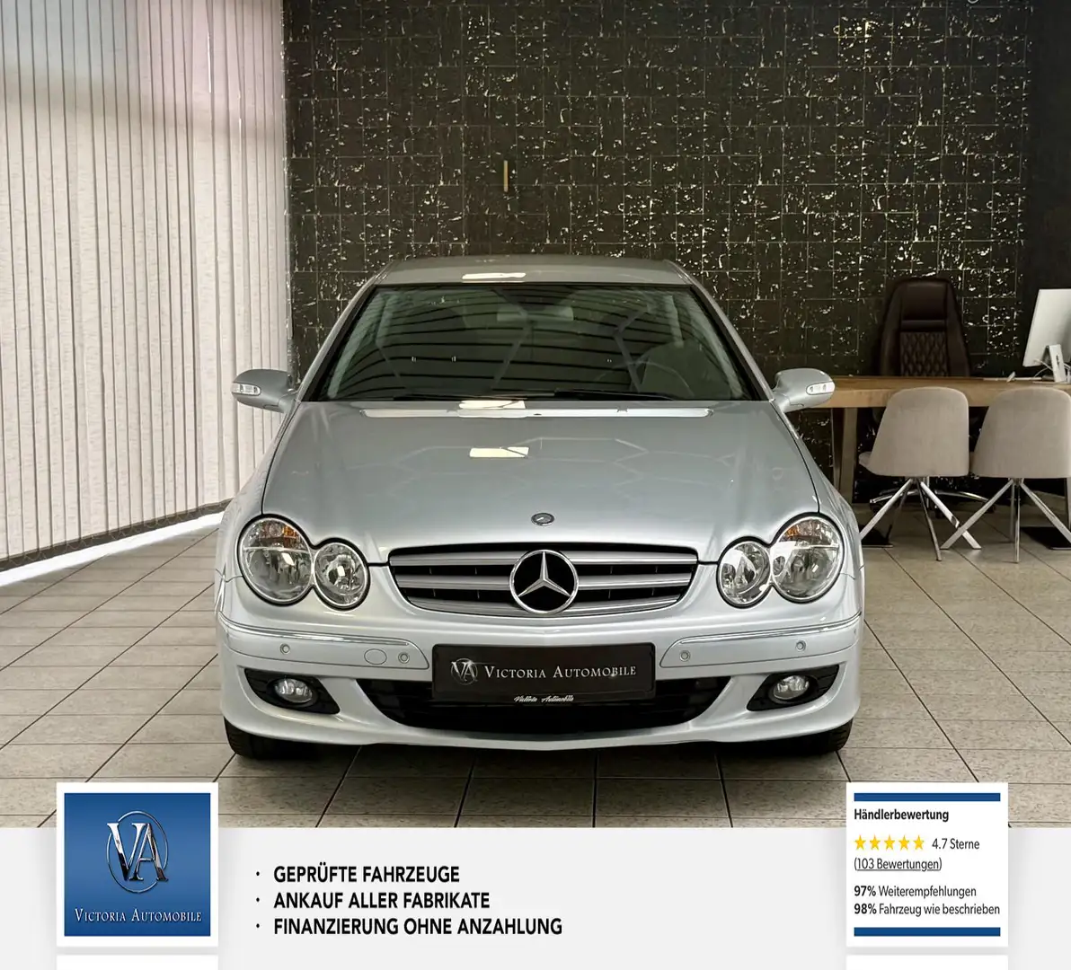 Mercedes-Benz CLK 200 Kompressor 2 Hand. Sehr gepflegt. Scheckheft. Argent - 2