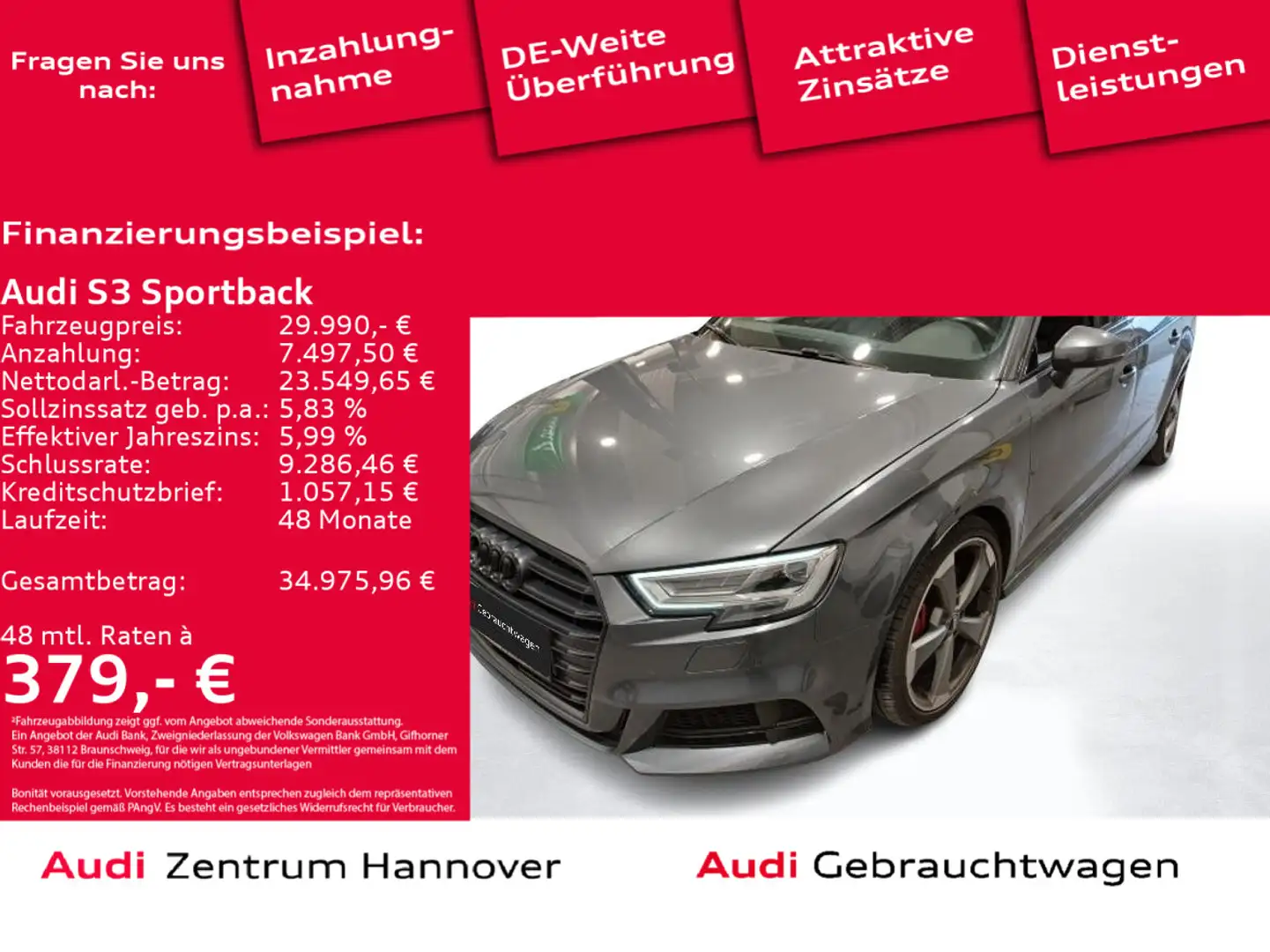 Audi S3 2.0 TFSI quattro Matrix B&O Kamera Gris - 1