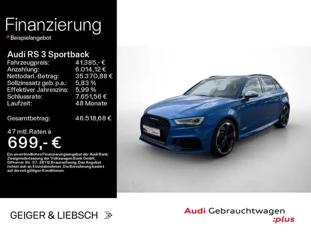 Audi RS3 PANO*B&O*MATRIX*RAUTENSTEP*BLACK