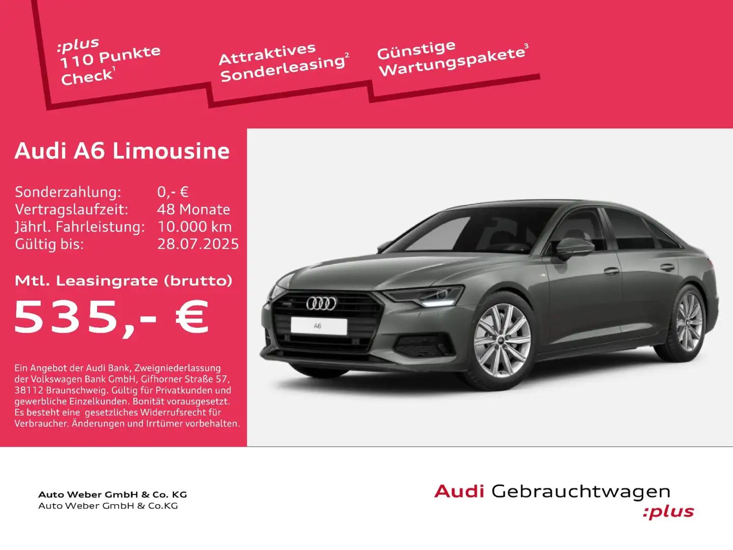 Audi A6 Lim. 50TDI qu S LINE PANO B&O STANDHZ AHK Grau - 1