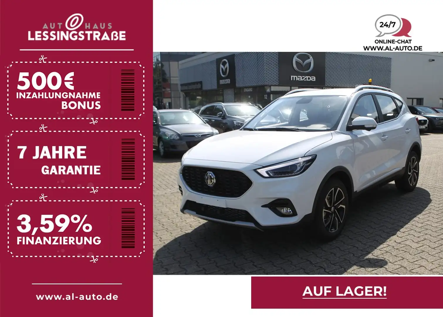 MG ZS 1.0 T-GD Aut. Luxury NAVI 360° LEDER Panorama Weiß - 1