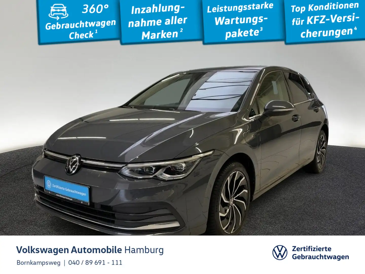 Volkswagen Golf VIII 1.4 eHybrid Style DSG Navi Sitzhzg LED Grau - 1