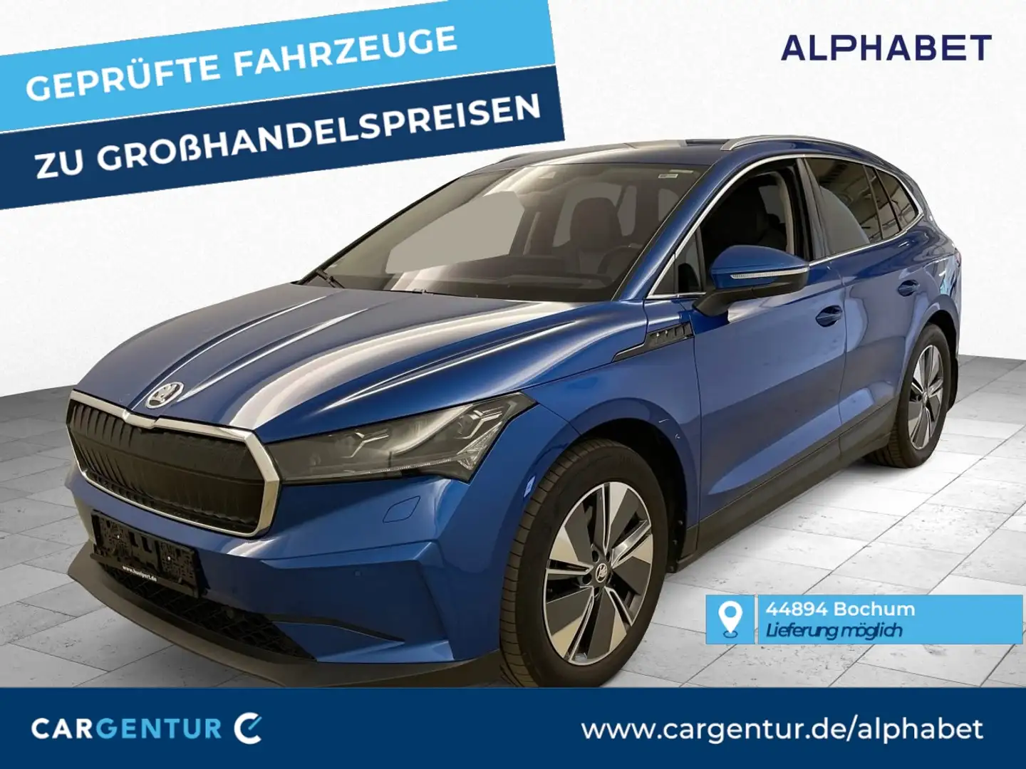 Skoda Enyaq iV 80 Lounge Virtual 360° AHK Wapu ACC BLIS Blau - 1