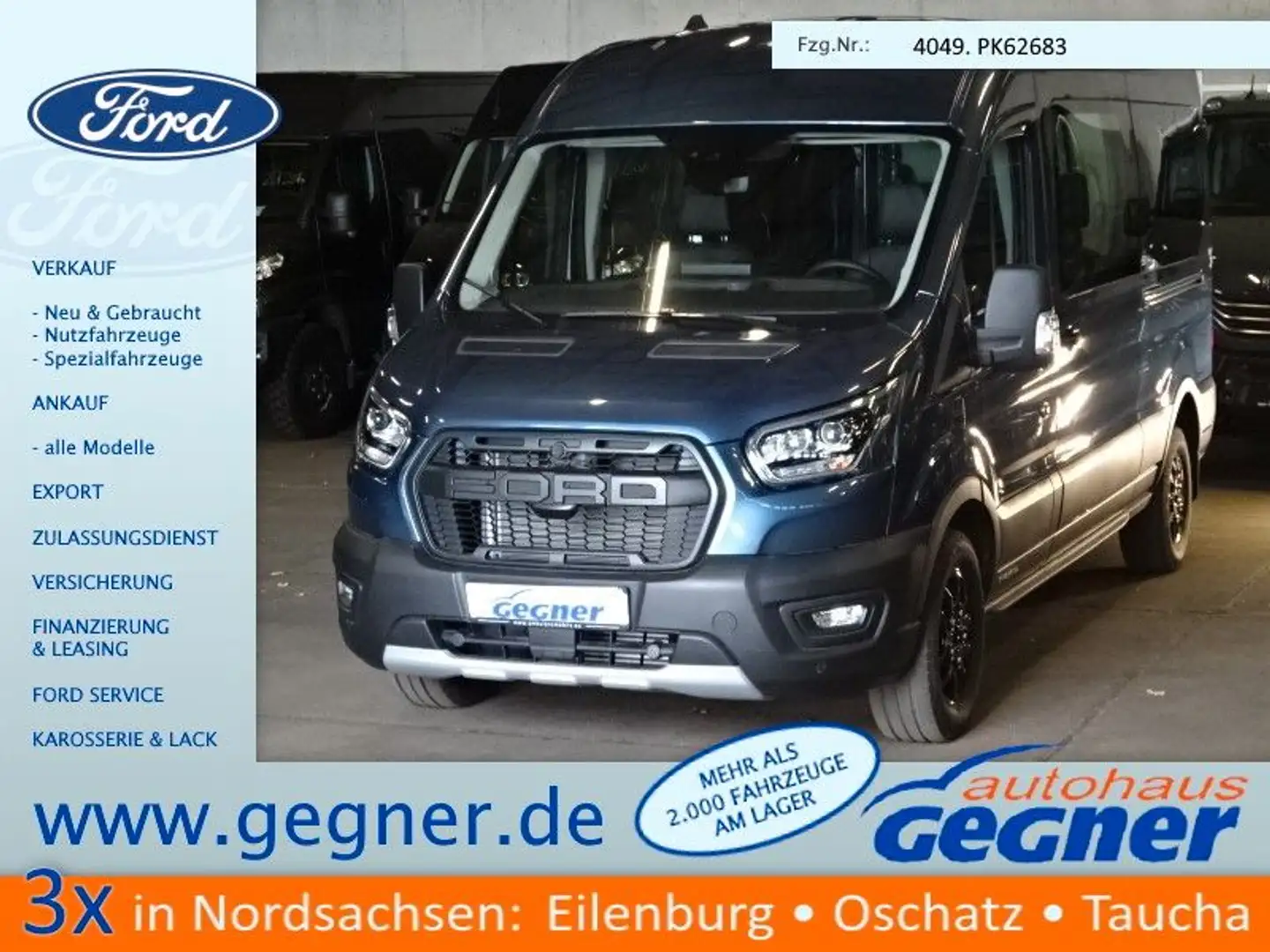 Ford Transit 350L3H2 Kombi Trail 4x4 Navi AHK Stndhz Azul - 1
