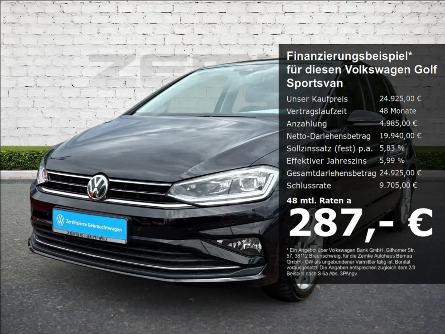 Volkswagen Golf Sportsvan 1.5 TSI DSG Highline StandHZG Navi Massagesitze LE Negro - 1
