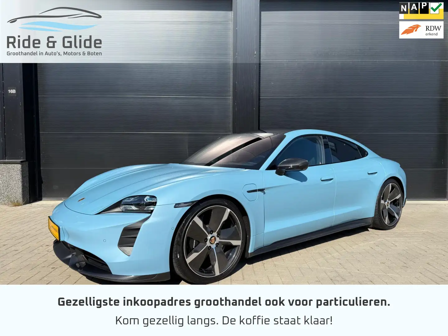 Porsche Taycan Turbo S performance 626pk 93 kWh carbon burmeister Albastru - 1