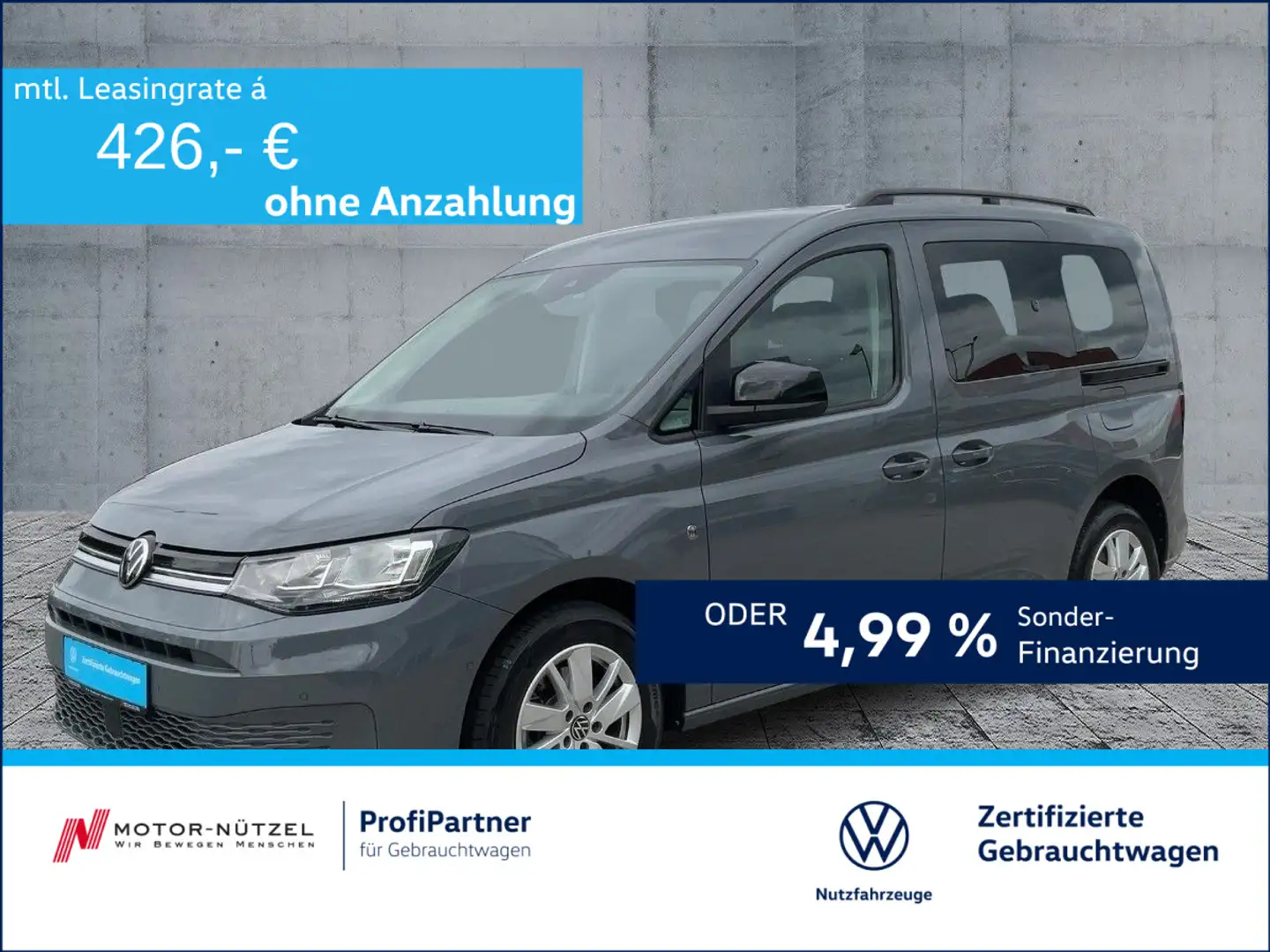 Volkswagen Caddy 1.5TSI DSG LIFE 5JG+NAV+ACC+SHZ+STDHZG+AHK Gris - 1