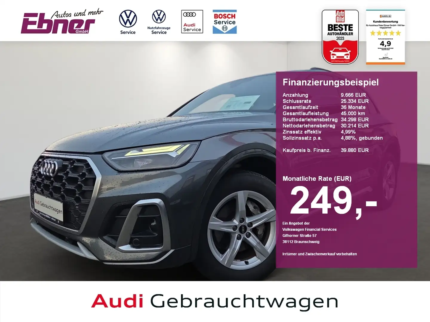 Audi Q5 S-LINE 40TDI QUATTRO S-TRONIC NAVI PLUS+APP+VC+GRA Grigio - 1