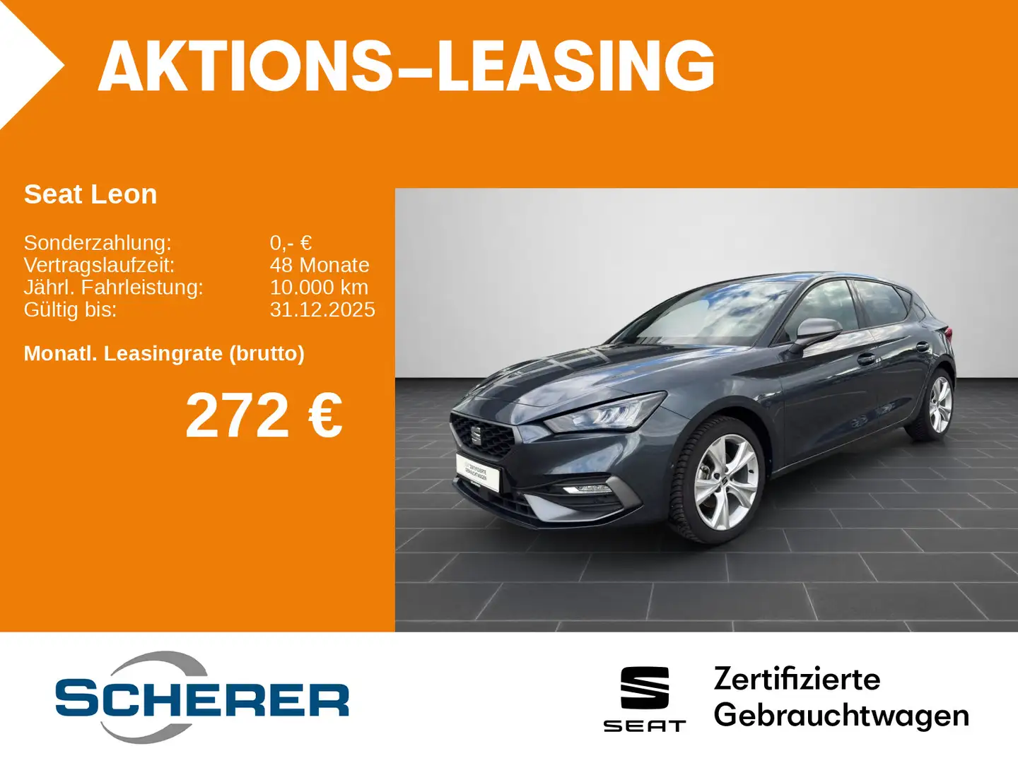 SEAT Leon FR 2.0 TDI DSG LED NAVI ACC RFK EPH Grau - 1