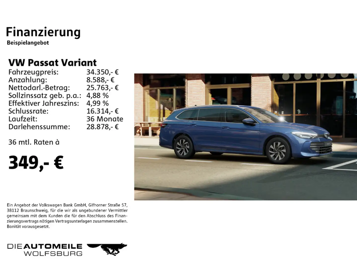 Volkswagen Passat Variant 1.5 eTSI DSG Business neues Model Blau - 2