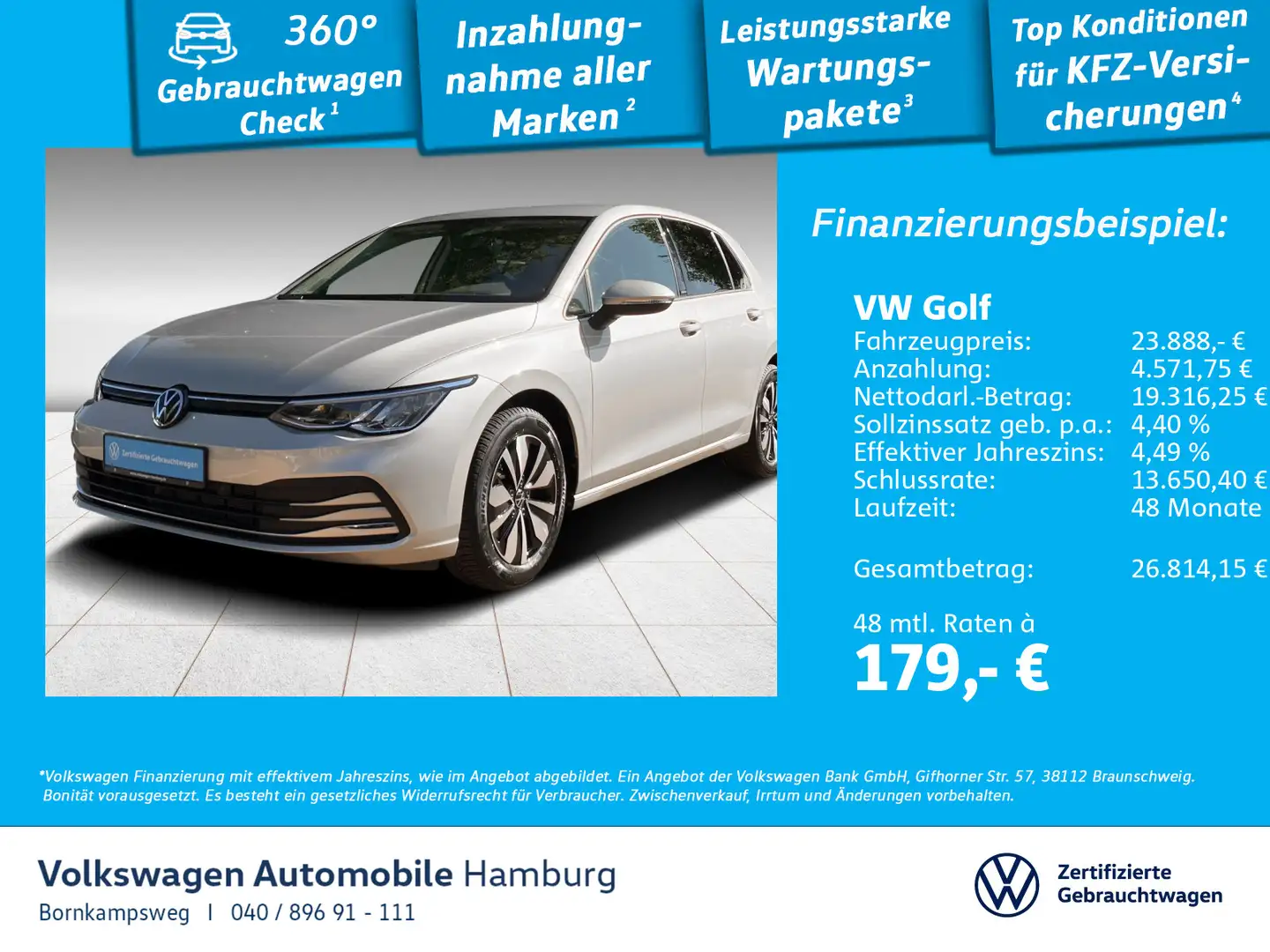 Volkswagen Golf VIII 1.5 TSI Move AHK Navi App-Connect Sitz Argent - 1