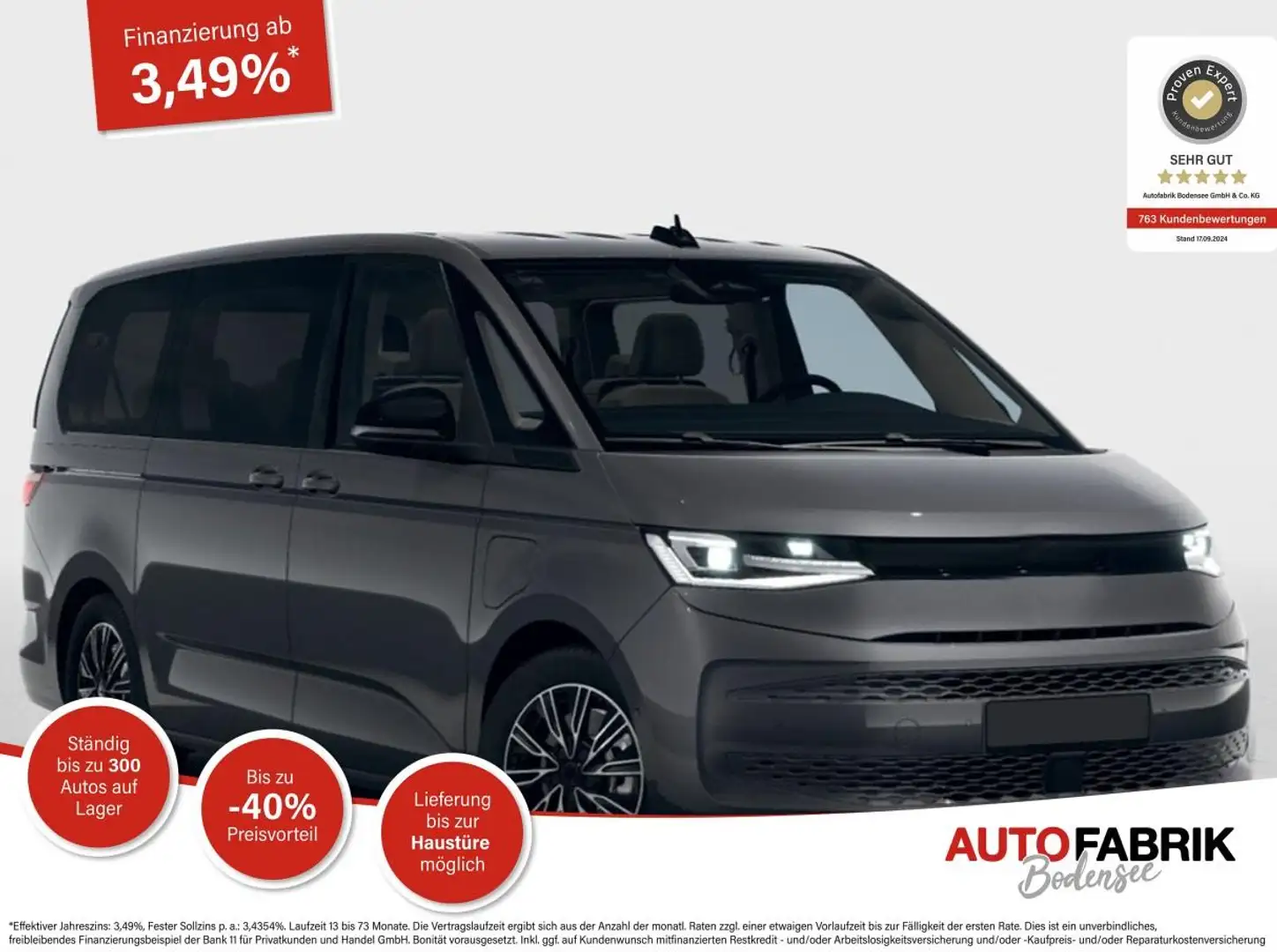 Volkswagen T7 Multivan langer ÜH 1.5 eHybrid PHEV Allrad AHK*7 Sitz*NAVI* Grau - 1