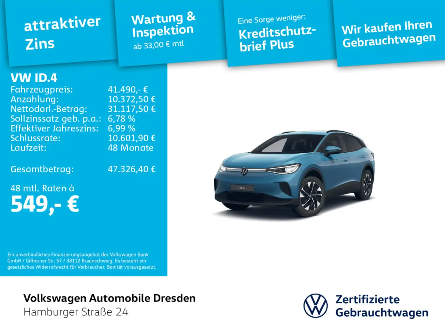 Volkswagen ID.4 Pro Blau - 1
