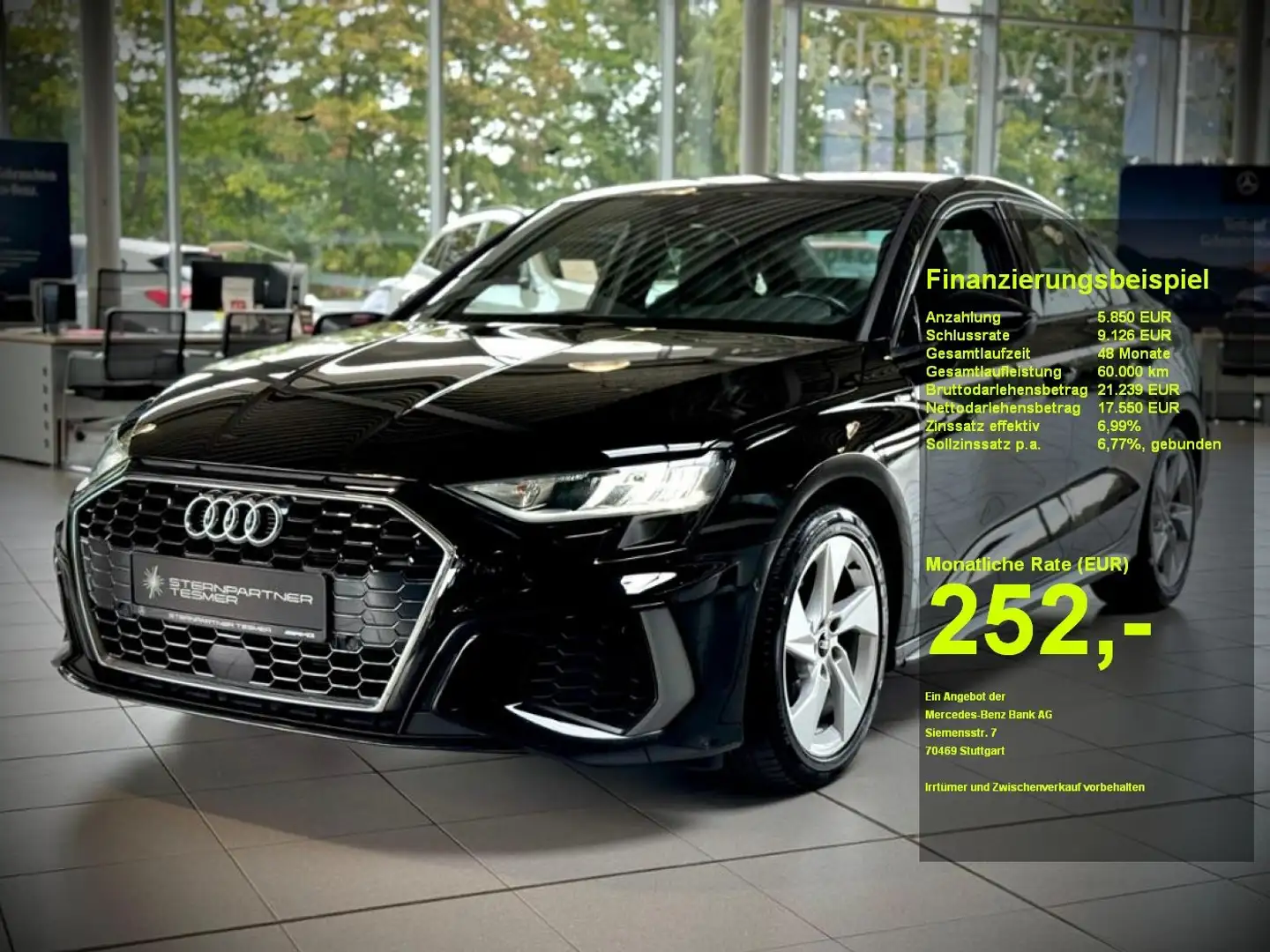 Audi A3 Limousine 35 TFSI S line LED+ACC+NAVI+SR&WR Noir - 1