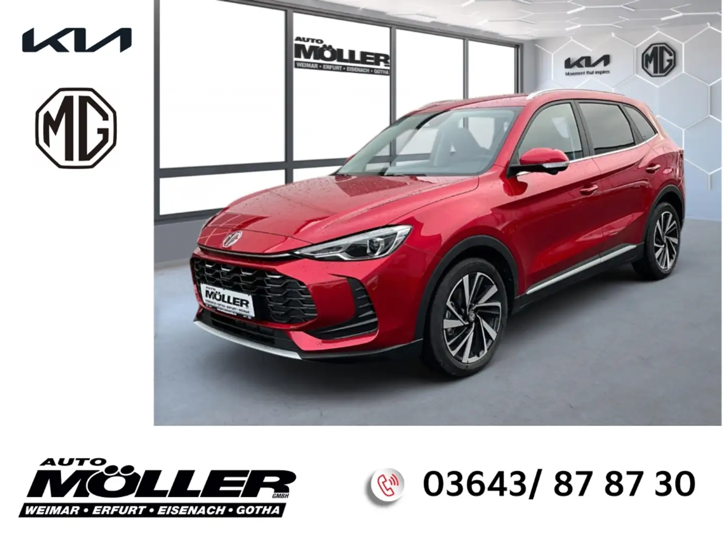 MG ZS Hybrid+ Luxury 360°Kam. el. Sitz Leder Kamera LED Rood - 1